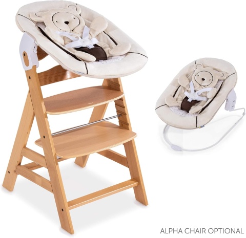 Hauck Alpha Bouncer 2w1 Newborn Set – bujaczek i siedzisko dla niemowląt od urodzenia, kompatybilny z krzesełkiem Alpha+