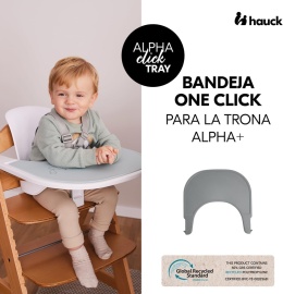 Hauck Alpha Click Tray – taca na zacisk do krzesełka Alpha+ i Beta+, szybki montaż bez narzędzi, szara