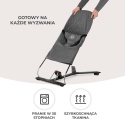 Kinderkraft MIMI – leżaczek bujaczek dla niemowląt z pałąkiem, naturalne kołysanie, szary