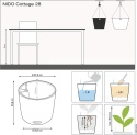 Lechuza Nido Cottage 28 Donica wisząca z systemem nawadniania – piaskowo-brązowa