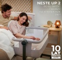 Łóżeczko Dostawne 2w1 Kinderkraft NESTEE UP 2 – Regulacja Wysokości, Materac, Szare