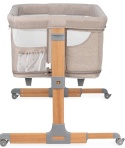 MoMi SMART BED – Łóżeczko Dostawne 4w1 z Materacem i Moskitierą, Beżowe
