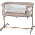 MoMi SMART BED – Łóżeczko Dostawne 4w1 z Materacem i Moskitierą, Beżowe