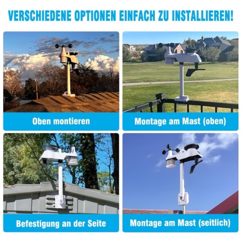 Profesjonalna Stacja Pogodowa WiFi Sainlogic – Czujnik 5-w-1, Weather Underground