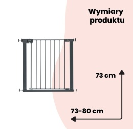 Bramka Bezpieczeństwa Safety 1st Easy Close Metal – 73-80 cm, Czarna