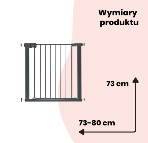 Bramka Bezpieczeństwa Safety 1st Easy Close Metal – 73-80 cm, Czarna
