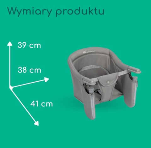 Krzesełko Przypinane do Blatu Bebeconfort Malva – 1,8 kg, Mineral Grey