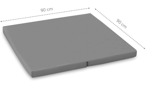 Kwadratowy Materac Hauck Sleeper – 90 x 90 cm, Szary, Składany
