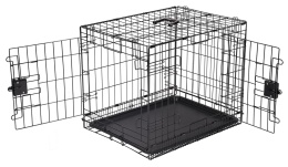 Klatka Metalowa dla Psa Amazon Basics – 61 x 46 x 51 cm, Podwójne Drzwi