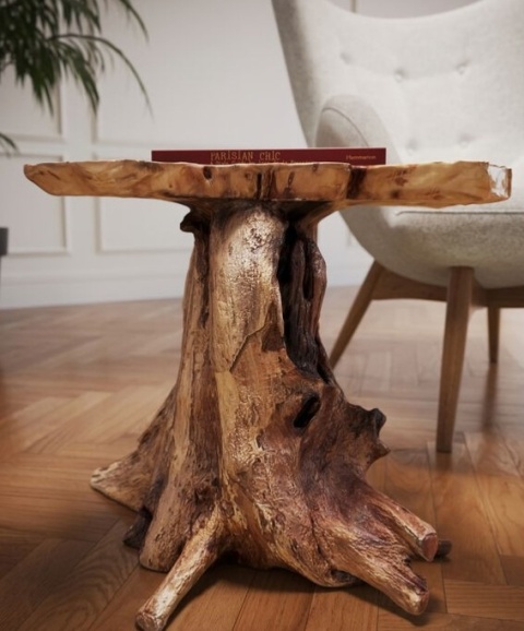 Unikatowy Stolik Kawowy Tree 50 cm – Lity Teak | KARE DESIGN