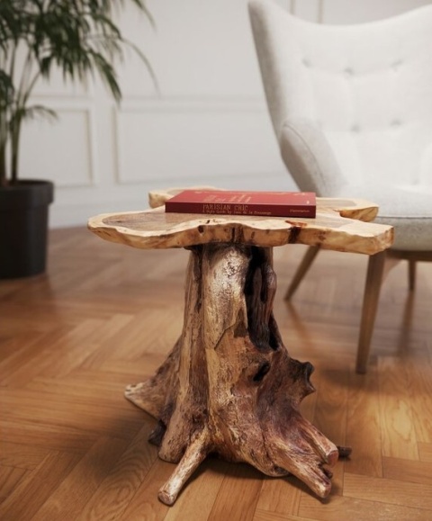 Unikatowy Stolik Kawowy Tree 50 cm – Lity Teak | KARE DESIGN