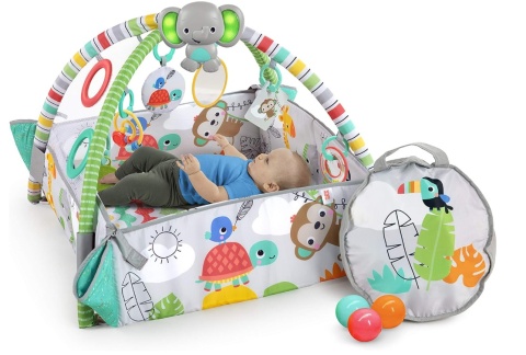 Interaktywna Mata Edukacyjna 5w1 Bright Starts – Jumbo z Suchym Basenem i 40 Piłkami