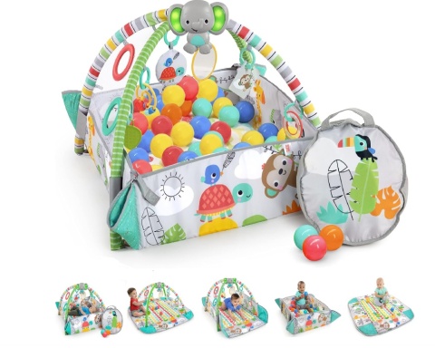 Interaktywna Mata Edukacyjna 5w1 Bright Starts – Jumbo z Suchym Basenem i 40 Piłkami