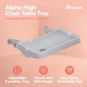 Hauck Alpha Tray 3w1 – regulowany stolik z wyjmowaną tacą do krzesełek Alpha+ i Beta+, szary