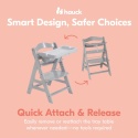 Hauck Alpha Tray 3w1 – regulowany stolik z wyjmowaną tacą do krzesełek Alpha+ i Beta+, szary