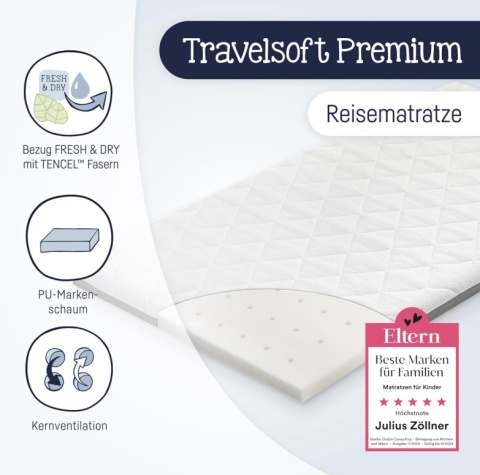 Materac Niemowlęcy Julius Zöllner Fresh & Dry – 60x120 cm, Tencel, Oddychający