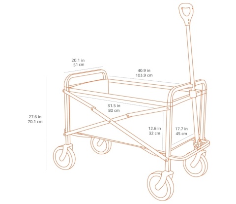 Składany Wózek Ogrodowy i Transportowy Amazon Basics – 115L, Udźwig 120 kg