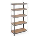 Regał magazynowy relaxdays 180×90×45 cm – metalowy, 5 półek MDF, do 875 kg, system wtykowy