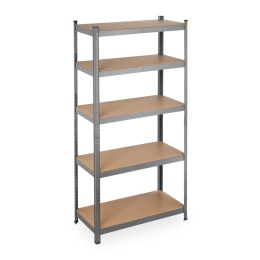 Regał magazynowy relaxdays 180×90×45 cm – metalowy, 5 półek MDF, do 875 kg, system wtykowy