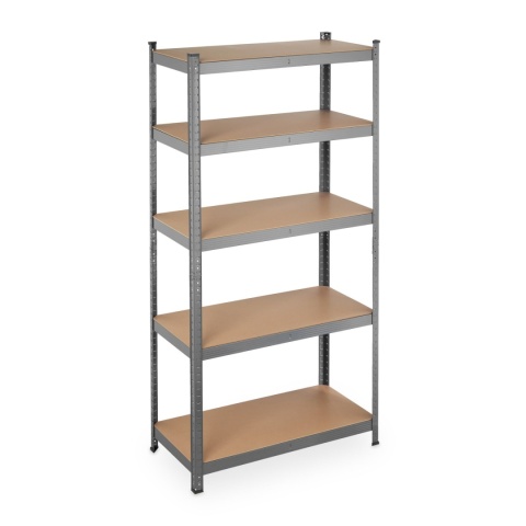 Regał magazynowy relaxdays 180×90×45 cm – metalowy, 5 półek MDF, do 875 kg, system wtykowy