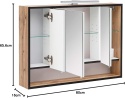 Schildmeyer Szafka z lustrem Max 141880 – dąb wiejski, LED, Soft Close, 80×16×65,6 cm