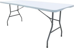 WERKA PRO Składany stół prostokątny 180×74×75 cm – biały, dla 8 osób Cateringowy