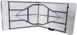 WERKA PRO Składany stół prostokątny 180×74×75 cm – biały, dla 8 osób Cateringowy