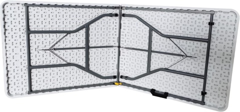 WERKA PRO Składany stół prostokątny 180×74×75 cm – biały, dla 8 osób Cateringowy