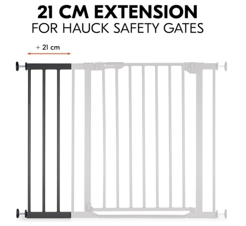 Hauck Przedłużenie do Bramki 21 cm – Czarny, Stal Stopowa