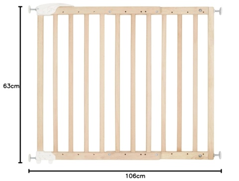 Drewniana Bramka Bezpieczeństwa Badabulle Deco Pop – 63-106 cm, Naturalna