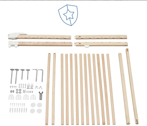 Drewniana Bramka Bezpieczeństwa Badabulle Deco Pop – 63-106 cm, Naturalna