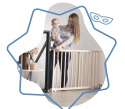 Drewniana Bramka Bezpieczeństwa Badabulle Deco Pop – 63-106 cm, Naturalna