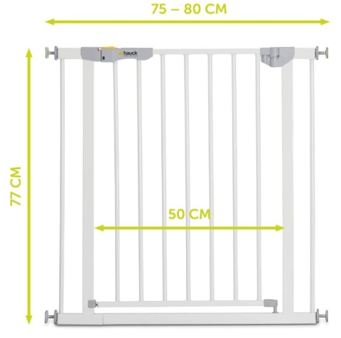 Bramka Bezpieczeństwa Hauck Autoclose N Stop – Samozamykająca, Zestaw 84-89 cm