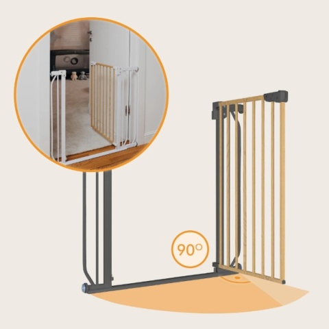 Bramka Ochronna Lionelo Truus Slim – 75-105 cm, Niski Próg, Grafitowa