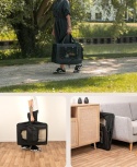 lionto Składany transporter dla psa i kota 60×42×44 cm – czarny, do 12 kg
