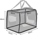 lionto Składany transporter dla psa i kota 60×42×44 cm – czarny, do 12 kg