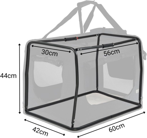 lionto Składany transporter dla psa i kota 60×42×44 cm – czarny, do 12 kg